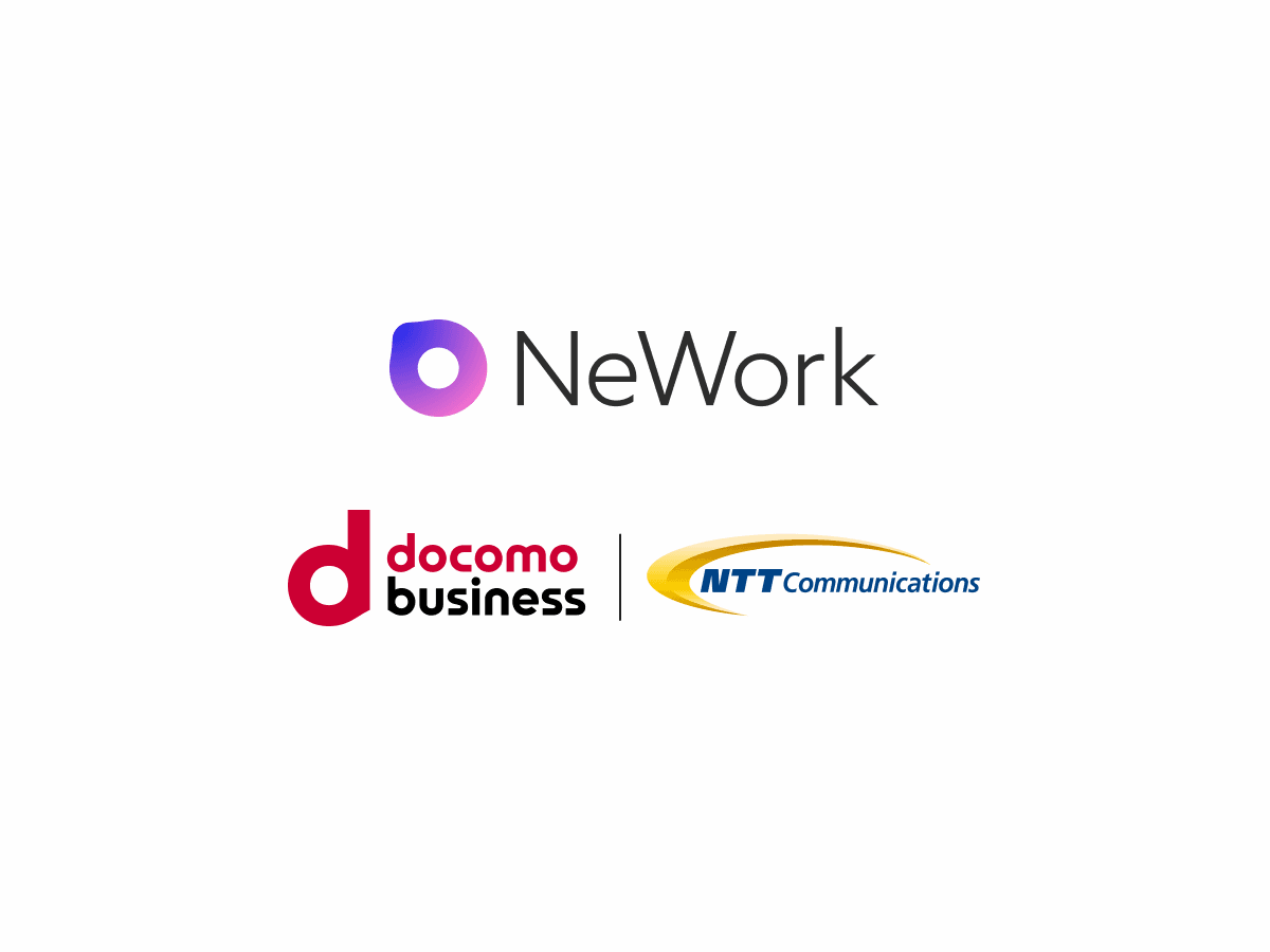 NeWork、ドコモビジネス、NTTコミュニケーションズのロゴ画像
